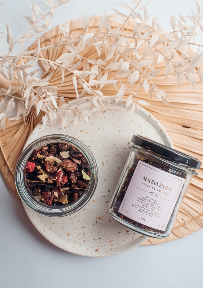 MALINA Z LIPĄ 80g (herbatka- susz owocowy )