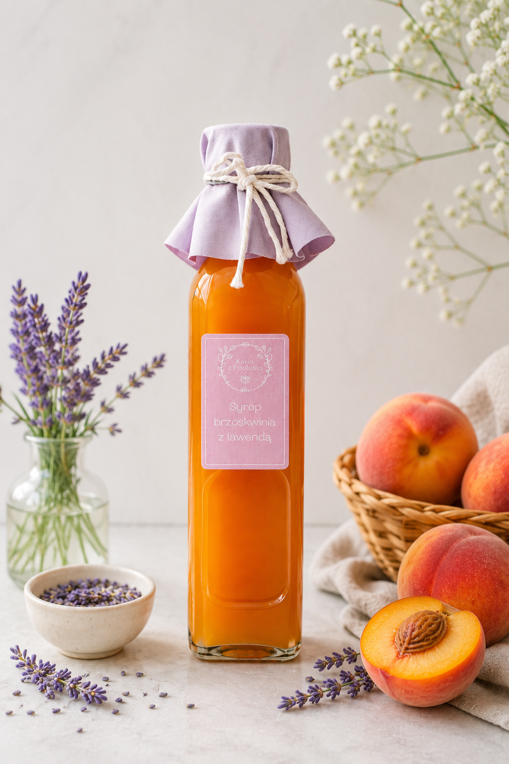 SYROP BRZOSKWINIOWY Z LAWENDĄ 230ml