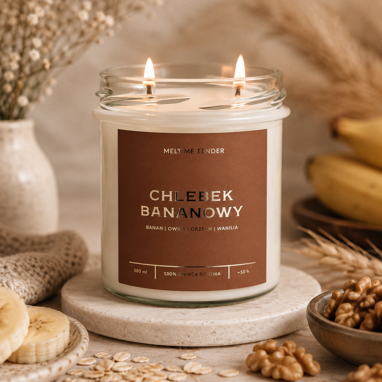 CHLEBEK BANANOWY - ŚWIECA SOJOWA 300ml