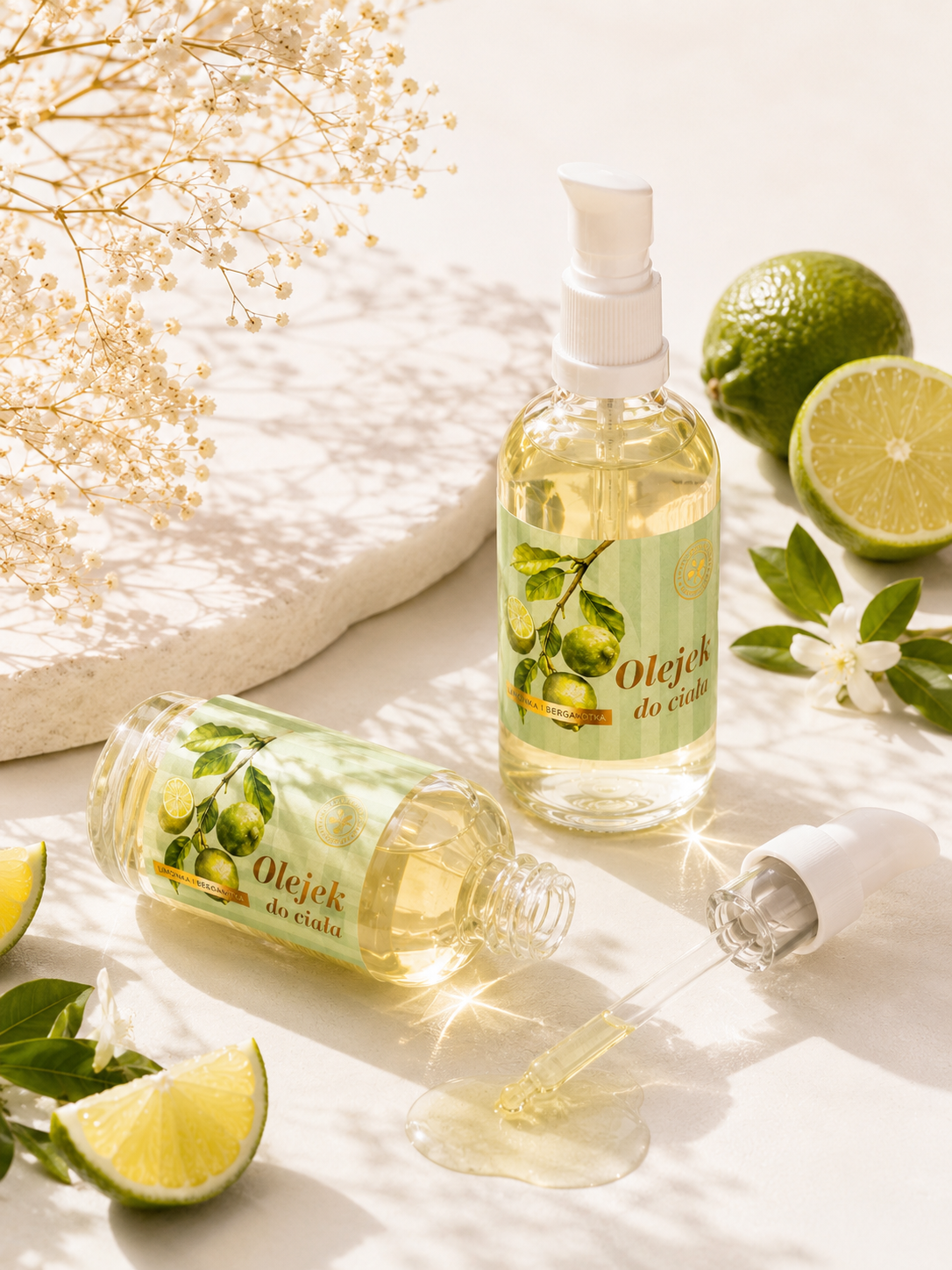 NATURALNY OLEJEK DLA DZIECI I DOROSŁYCH LIMONKA & BERGAMOTKA 100 ml