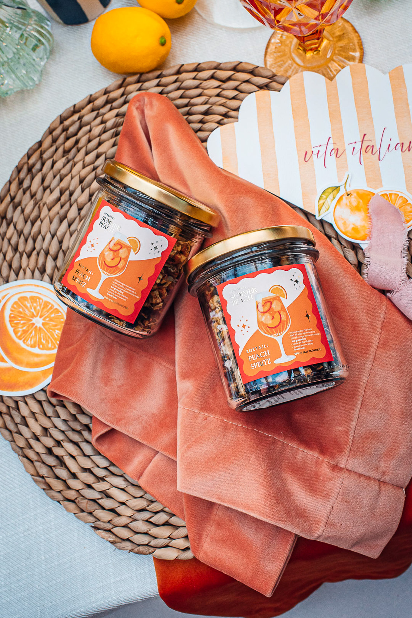 SUMMER PEACH - PEACH SPRITZ 70g (herbatka - susz owocowy)