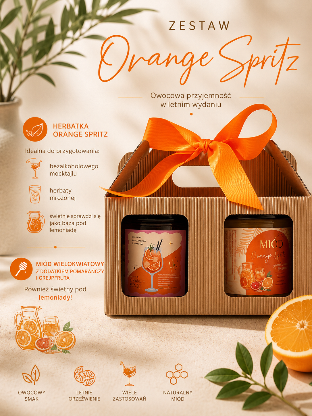 ORANGE SPRITZ - ZESTAW HERBATKA & MIÓD - obrazek 2