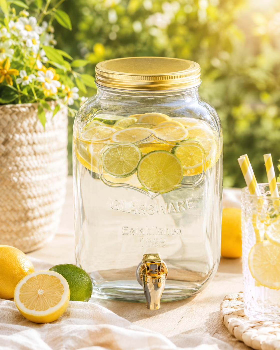 DZBANEK / SŁOIK DO LEMONIADY Z KRANIKIEM 4 LITRY
