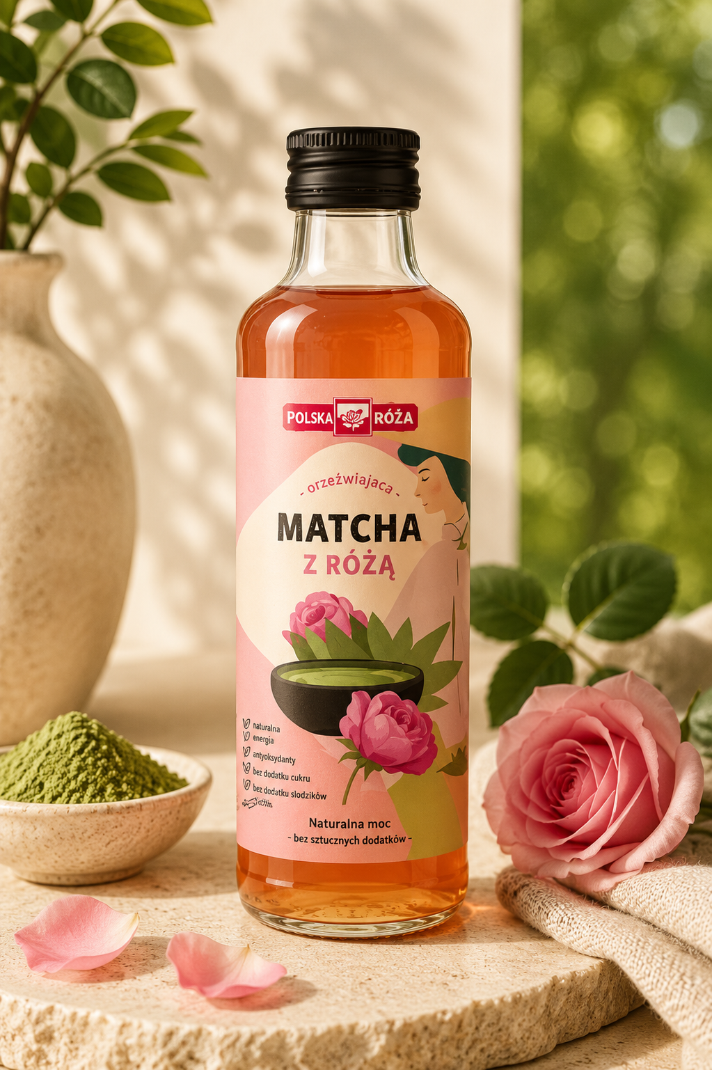 HERBATA MATCHA Z RÓŻĄ 250ml