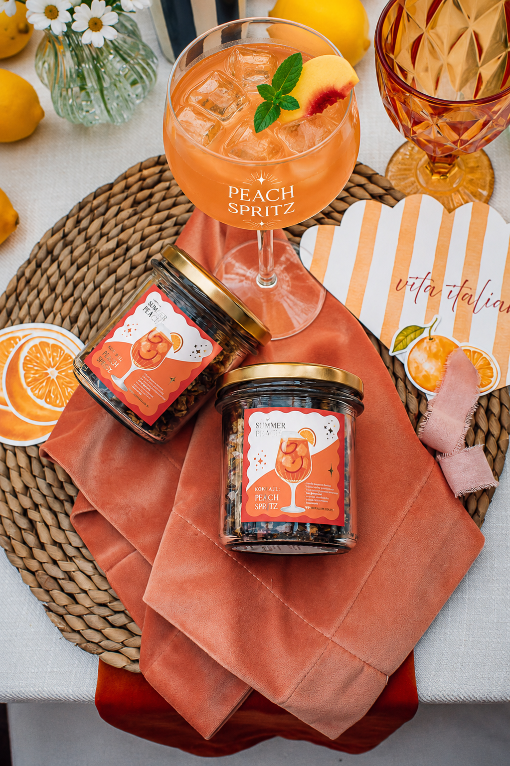 SUMMER PEACH - PEACH SPRITZ 70g (herbatka - susz owocowy) - obrazek 2