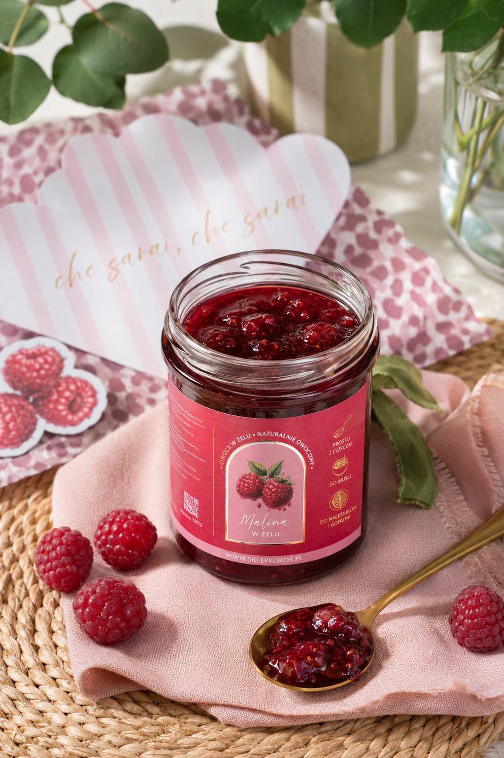 MALINY W ŻELU BEZ CUKRU 300g - obrazek 2