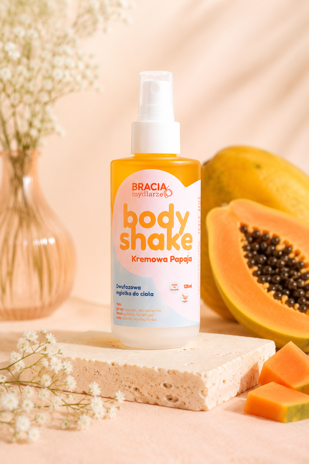 BODY SHAKE KREMOWA PAPAJA - DWUFAZOWA MGIEŁKA DO CIAŁA 125ml