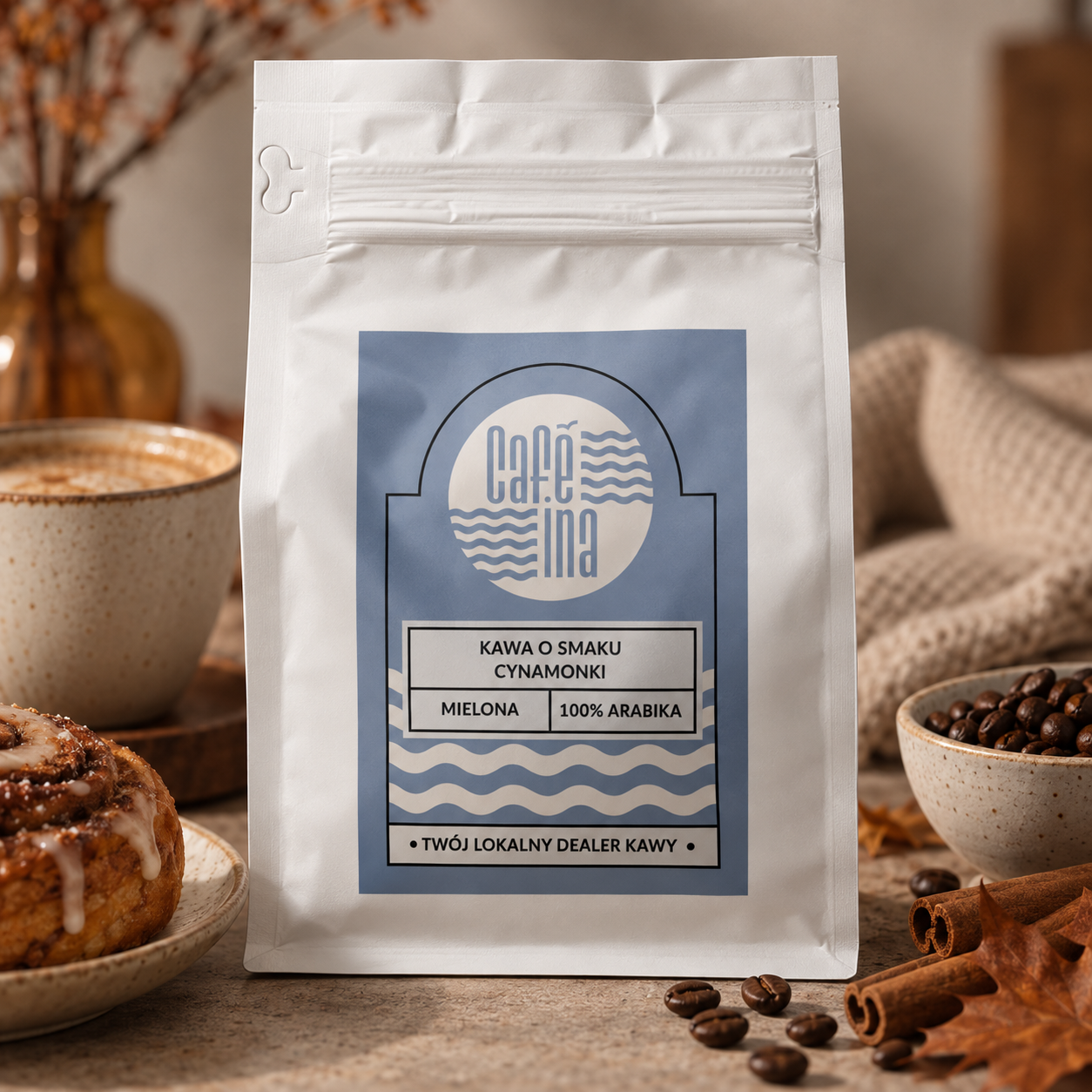KAWA O SMAKU CYNAMONKI MIELONA100g